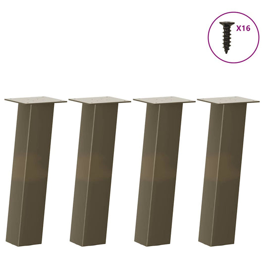 Pieds de table basse 4 pièces en acier naturel 30 cm acier