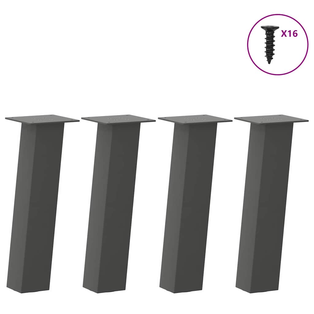 Coffee table legs 4 pcs. Anthracite 42 cm steel