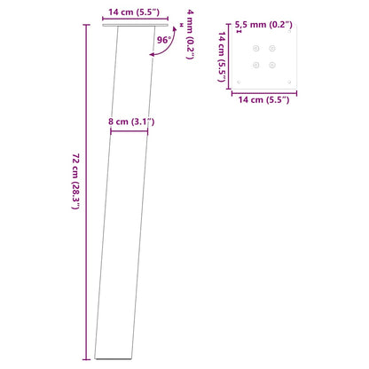 Konsolentischbeine 4 Stk. Anthrazit 72 cm Stahl