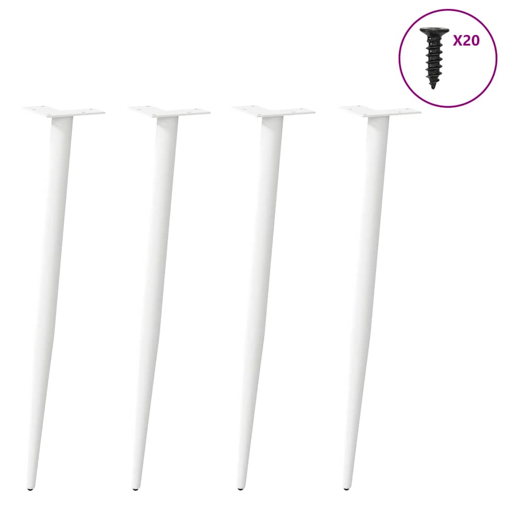 Konsolentischbeine Konische Form 4 Stk. Weiß 72-73 cm Stahl