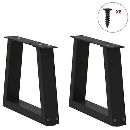 Couchtischbeine V-Form 2 Stück Schwarz 30x(30-31,3) cm Stahl