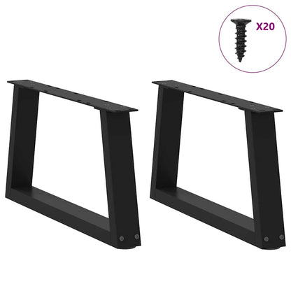 Couchtischbeine V-Form 2 Stück Schwarz 50x(30-31,3) cm Stahl