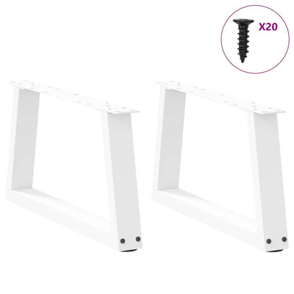 Couchtischbeine V-Form 2 Stück Weiß 50x(30-31,3) cm Stahl