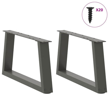 Couchtischbeine V-Form 2 Stück Anthrazit 50x(30-31,3) cm Stahl