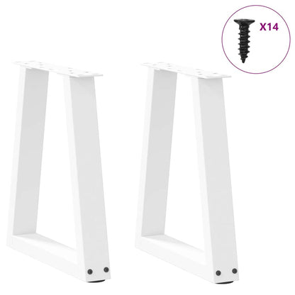 Couchtischbeine V-Form 2 Stück Weiß 38x(42-43,3) cm Stahl