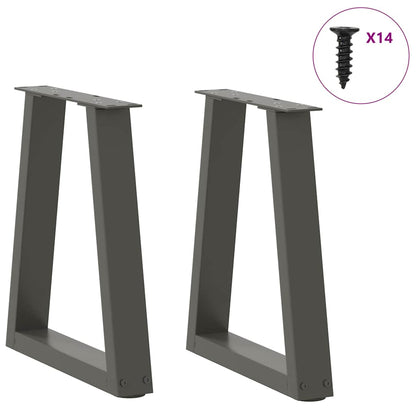 Couchtischbeine V-Form 2 Stück Anthrazit 38x(42-43,3) cm Stahl