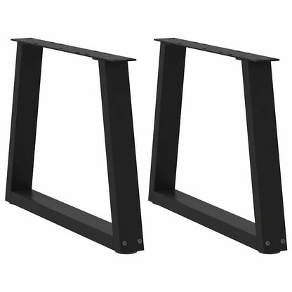 Couchtischbeine V-Form 2 Stück Schwarz 50x(42-43,3) cm Stahl