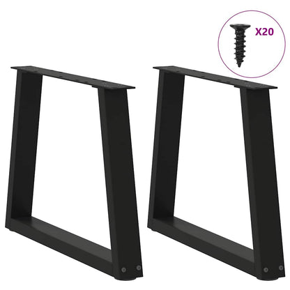 Couchtischbeine V-Form 2 Stück Schwarz 50x(42-43,3) cm Stahl