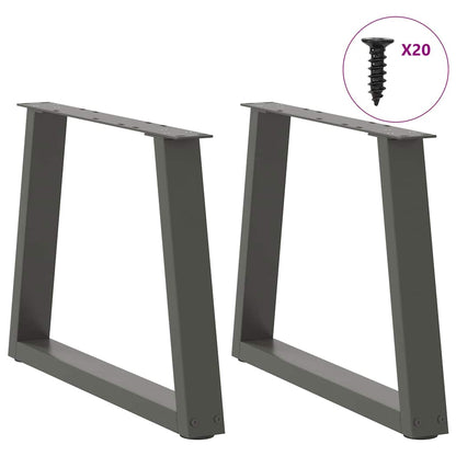 Couchtischbeine V-Form 2 Stück Anthrazit 50x(42-43,3) cm Stahl