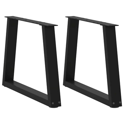 Couchtischbeine V-Form 2 Stück Schwarz 60x(42-43,3) cm Stahl