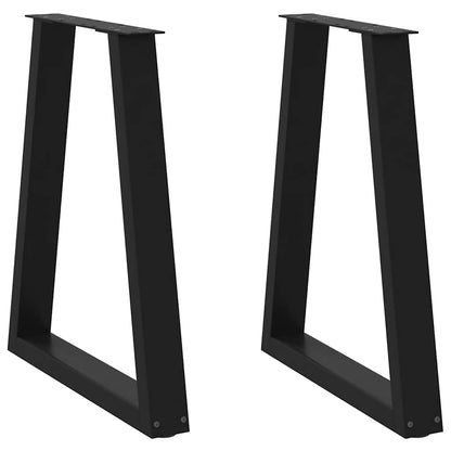 Esstischbeine V-Form 2 Stk. Schwarz 50x(72-73,3) cm Stahl