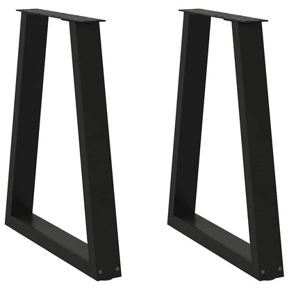 Esstischbeine V-Form 2 Stk. Schwarz 60x(72-73,3) cm Stahl