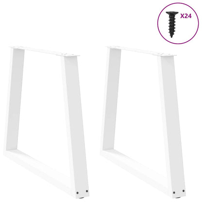 Esstisch Beine V-Form 2 Stück Weiß 70x(72-73,3) cm Stahl