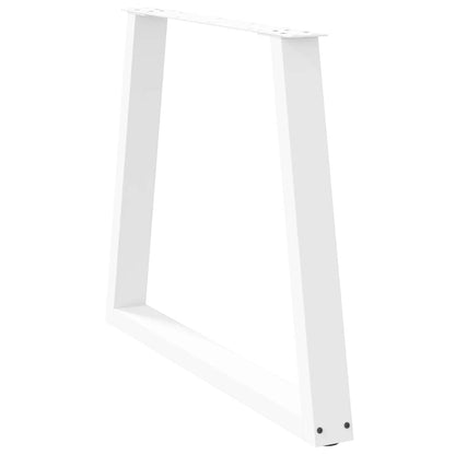 Esstisch Beine V-Form 2 Stück Weiß 70x(72-73,3) cm Stahl