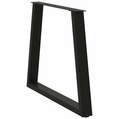 Esstischbeine V-Form 2 Stück Schwarz 80x(72-73,3) cm Stahl