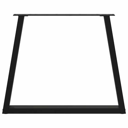 Esstischbeine V-Form 2 Stück Schwarz 80x(72-73,3) cm Stahl