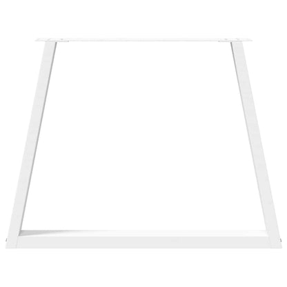 Esstischbeine V-Form 2 Stück Weiß 100x(72-73,3) cm Stahl