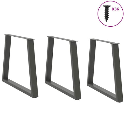 Esstisch Beine V-Form 3 Stück Anthrazit 70x(72-73,3) cm Stahl