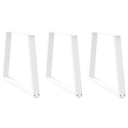 Esstisch Beine V-Form 3 Stück Weiß 80x(72-73,3) cm Stahl