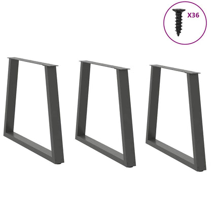 Esstisch Beine V-Form 3 Stück Anthrazit 80x(72-73,3) cm Stahl