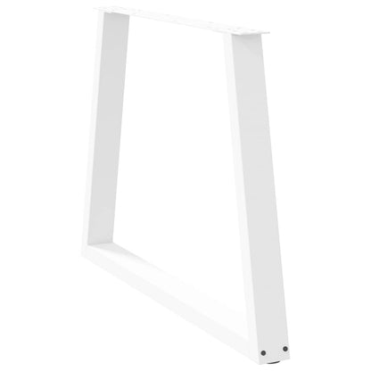 Esstischbeine V-Form 3 Stück Weiß 90x(72-73,3) cm Stahl