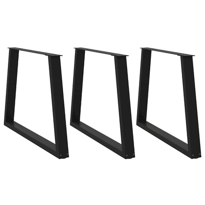Esstisch Beine V-Form 3 Stück Schwarz 100x(72-73,3) cm Stahl