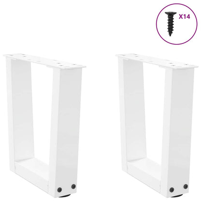 Couchtischbeine V-Form 2 Stück Weiß 30x(30-31,3) cm Stahl