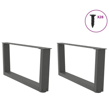 Couchtischbeine V-Form 2 Stück Anthrazit 70x(30-31,3) cm Stahl