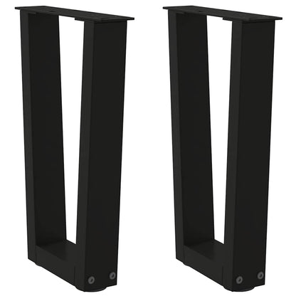 Couchtischbeine V-Form 2 Stück Schwarz 28x(42-43,3) cm Stahl