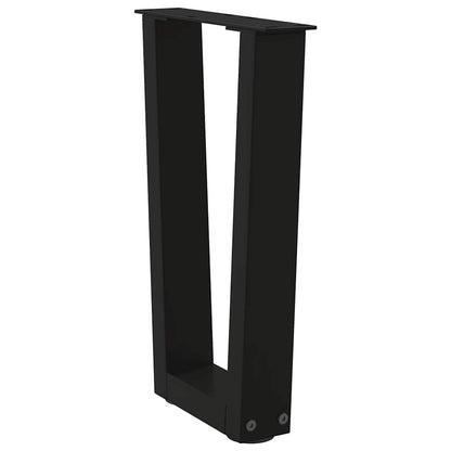Couchtischbeine V-Form 2 Stück Schwarz 28x(42-43,3) cm Stahl