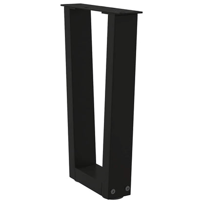 Couchtischbeine V-Form 2 Stück Schwarz 38x(42-43,3) cm Stahl