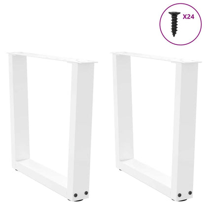 Couchtischbeine V-Form 2 Stück Weiß 50x(42-43,3) cm Stahl