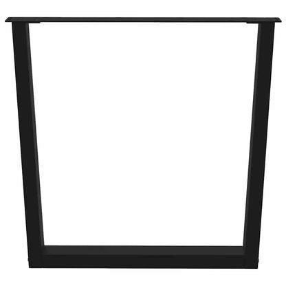 Esstischbeine V-Form 2 Stück Schwarz 80x(72-73,3) cm Stahl