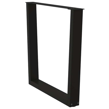 Esstischbeine V-Form 2 Stück Schwarz 80x(72-73,3) cm Stahl
