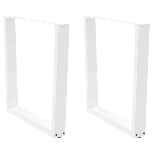 Dining table legs V-shape 2 pieces white 80x(72-73.3) cm steel