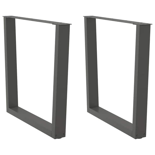 Dining table legs V-shape 2 pieces anthracite 80x(72-73.3) cm steel