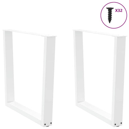Esstischbeine V-Form 2 Stück Weiß 90x(72-73,3) cm Stahl
