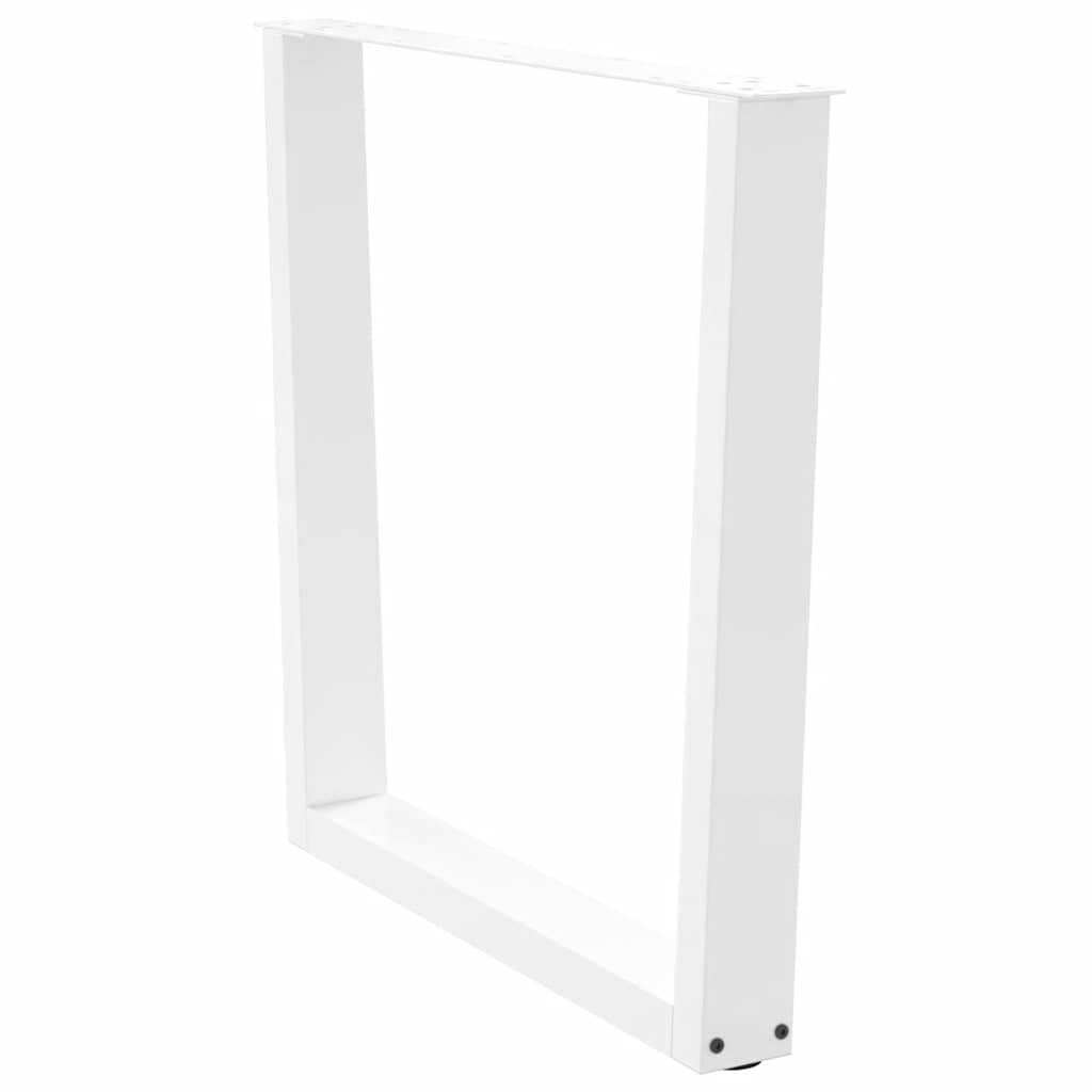 Esstischbeine V-Form 2 Stück Weiß 90x(72-73,3) cm Stahl
