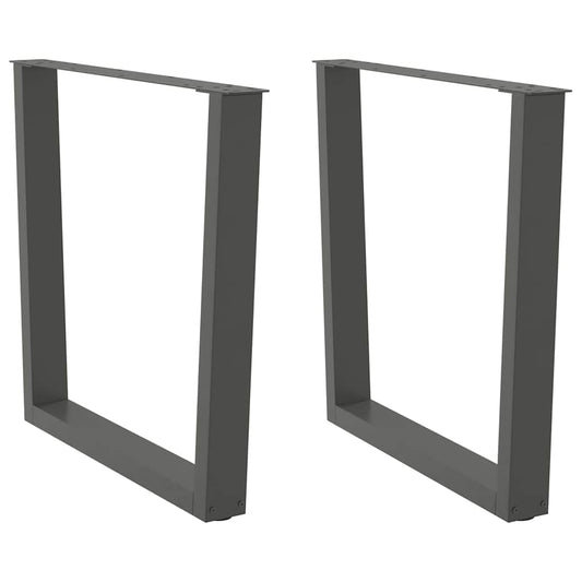 Dining table legs V-shape 2 pieces anthracite 90x(72-73.3) cm steel