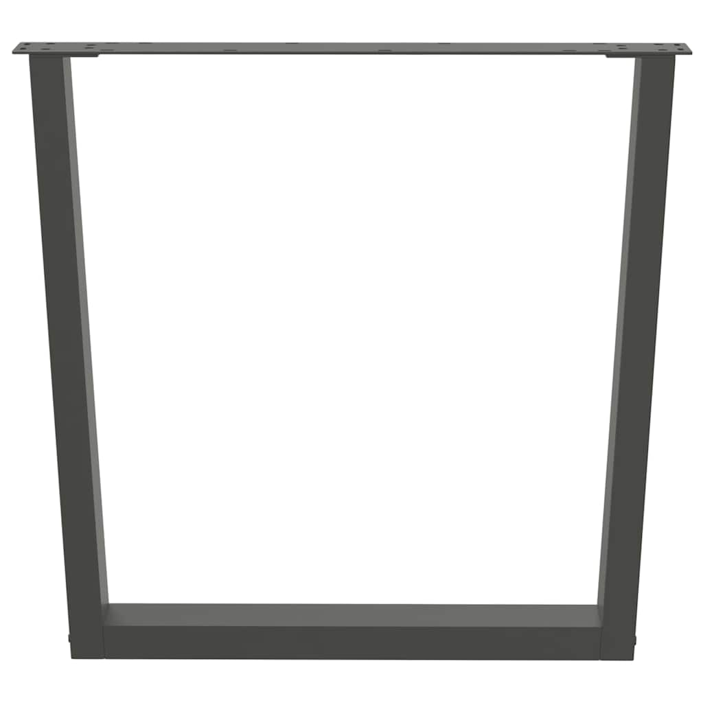 Pieds de table à manger en V, 2 pièces, anthracite, 90 x (72-73,3) cm, acier