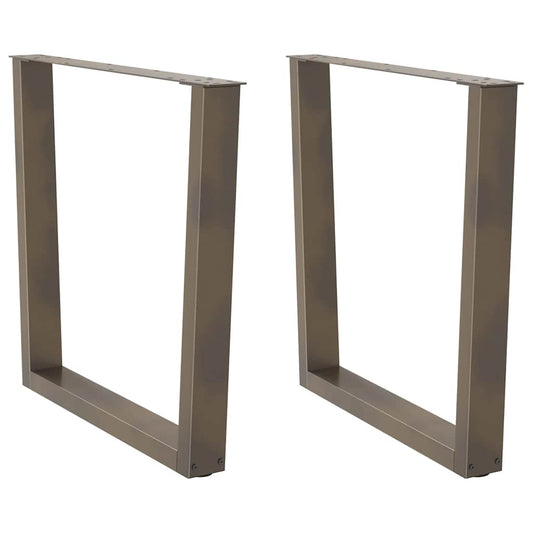Dining table legs V-shape 2 pieces natural steel 90x(72-73.3) cm steel