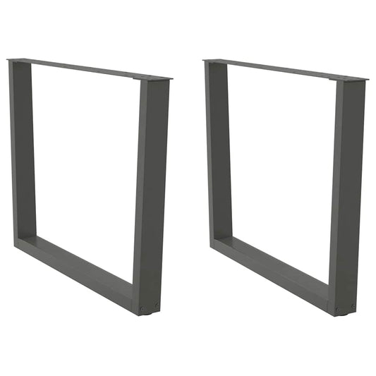 Dining table legs V-shape 2 pieces anthracite 100x(72-73.3) cm steel