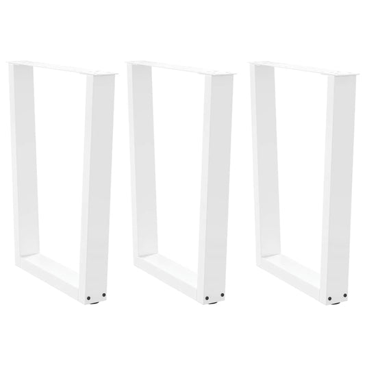 Pieds de table à manger en V, 3 pièces, blanc, 70 x (72-73,3) cm, acier
