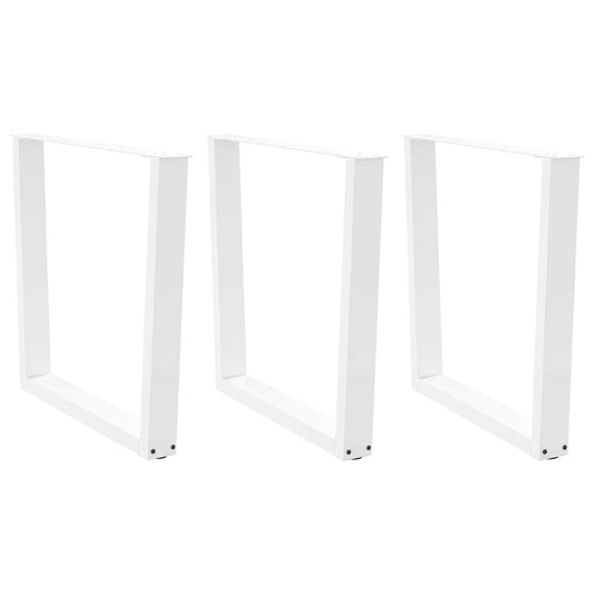 Pieds de table à manger en V, 3 pièces, blanc, 90 x (72-73,3) cm, acier