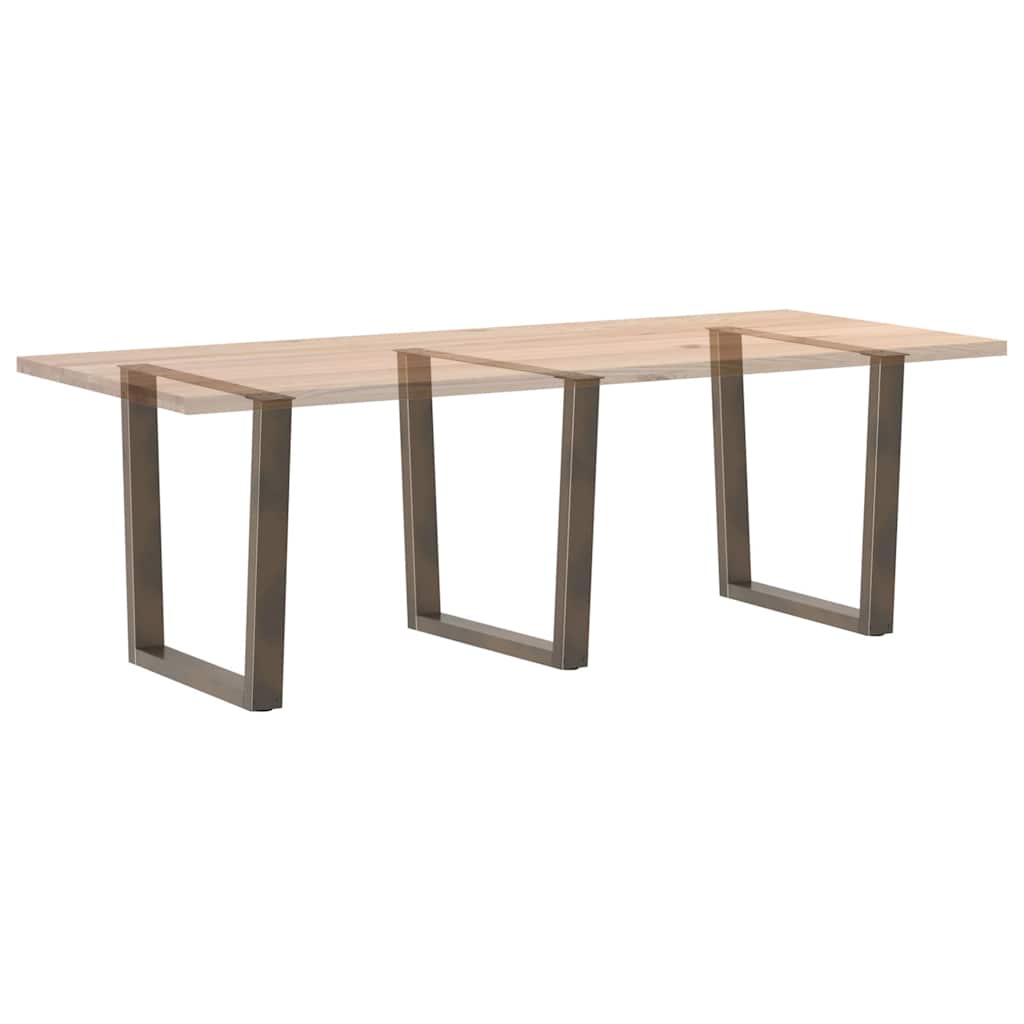 Pieds de table à manger en V 3 pièces acier naturel 90x(72-73,3) cm acier