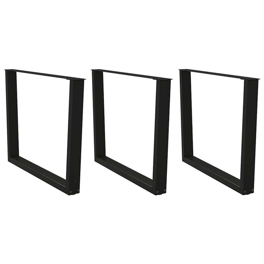 Pieds de table à manger en V, 3 pièces, noir, 100 x (72-73,3) cm, acier