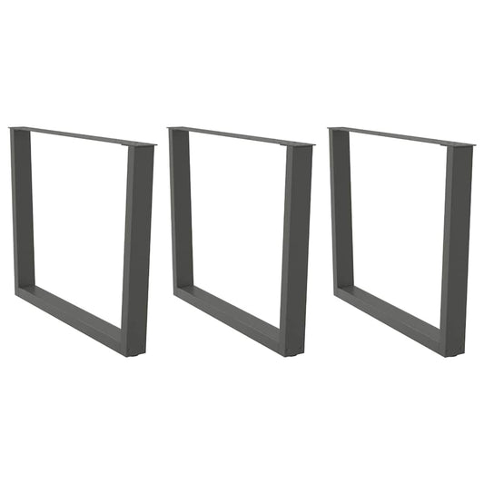 Pieds de table à manger en V 3 pièces anthracite 100x(72-73,3) cm acier