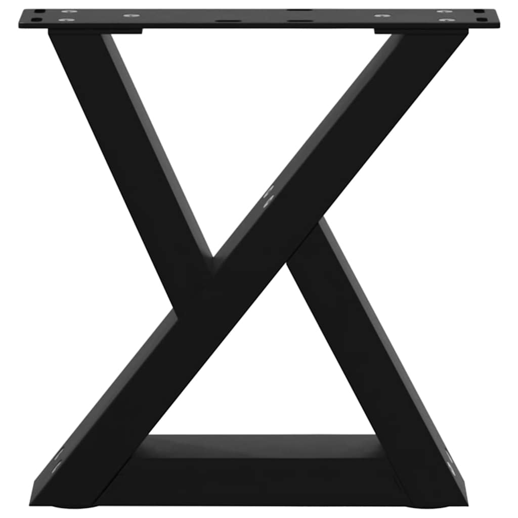 Pieds de table basse (2 pièces) en acier noir, 40 x 30-31,3 cm