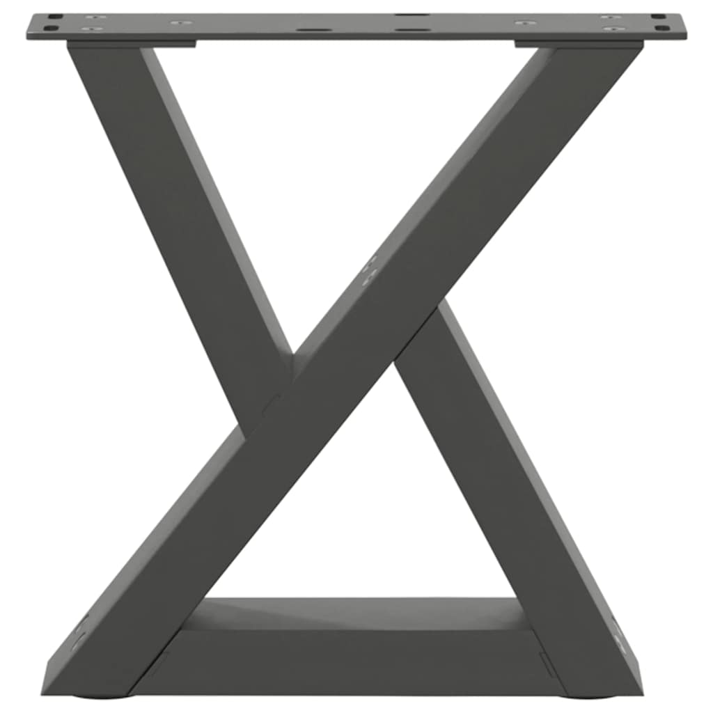 Pieds de table basse, 2 pièces, anthracite, 40 x 30-31,3 cm, acier