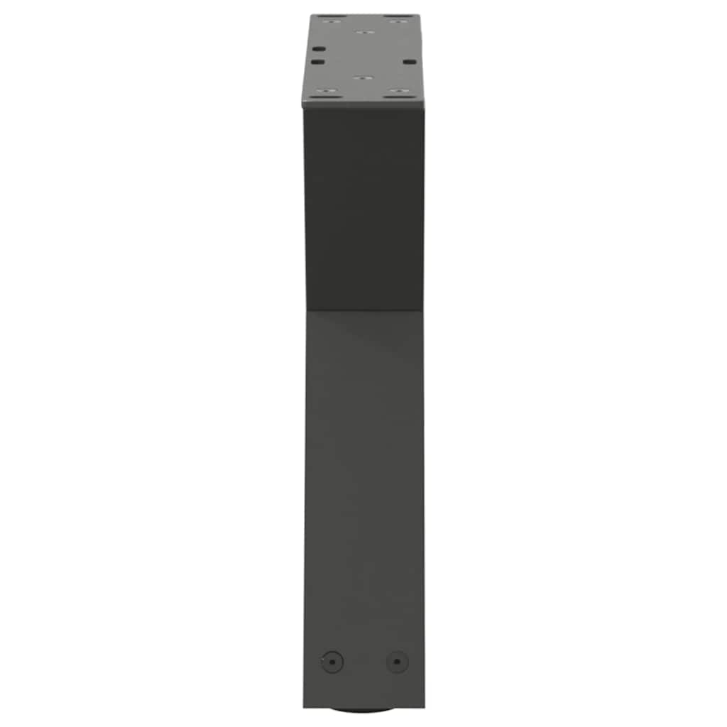 Pieds de table basse, 2 pièces, anthracite, 40 x 30-31,3 cm, acier